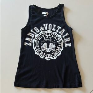 Zadig & Voltaire Black Graphic Tank Top